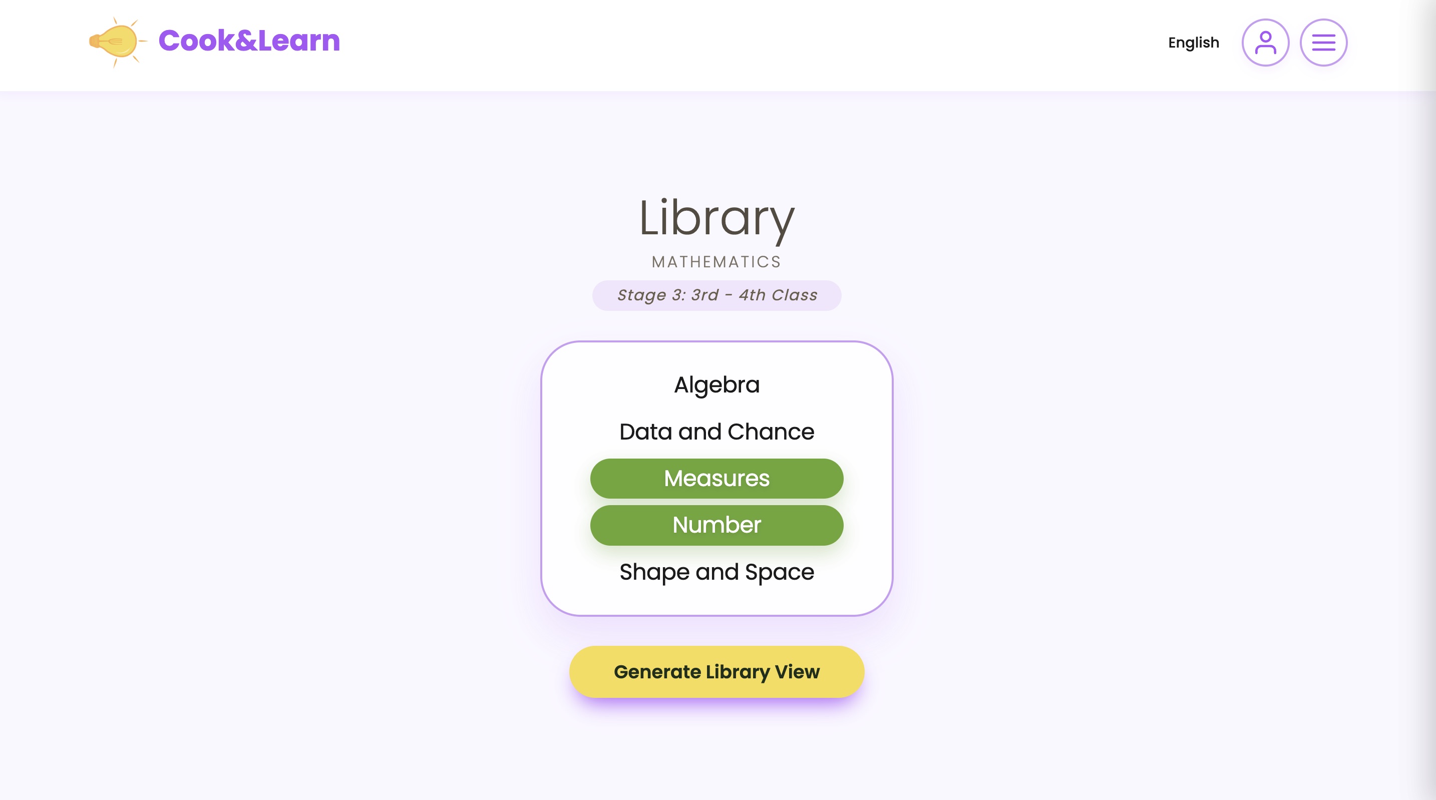 Cook and Learn screen 3