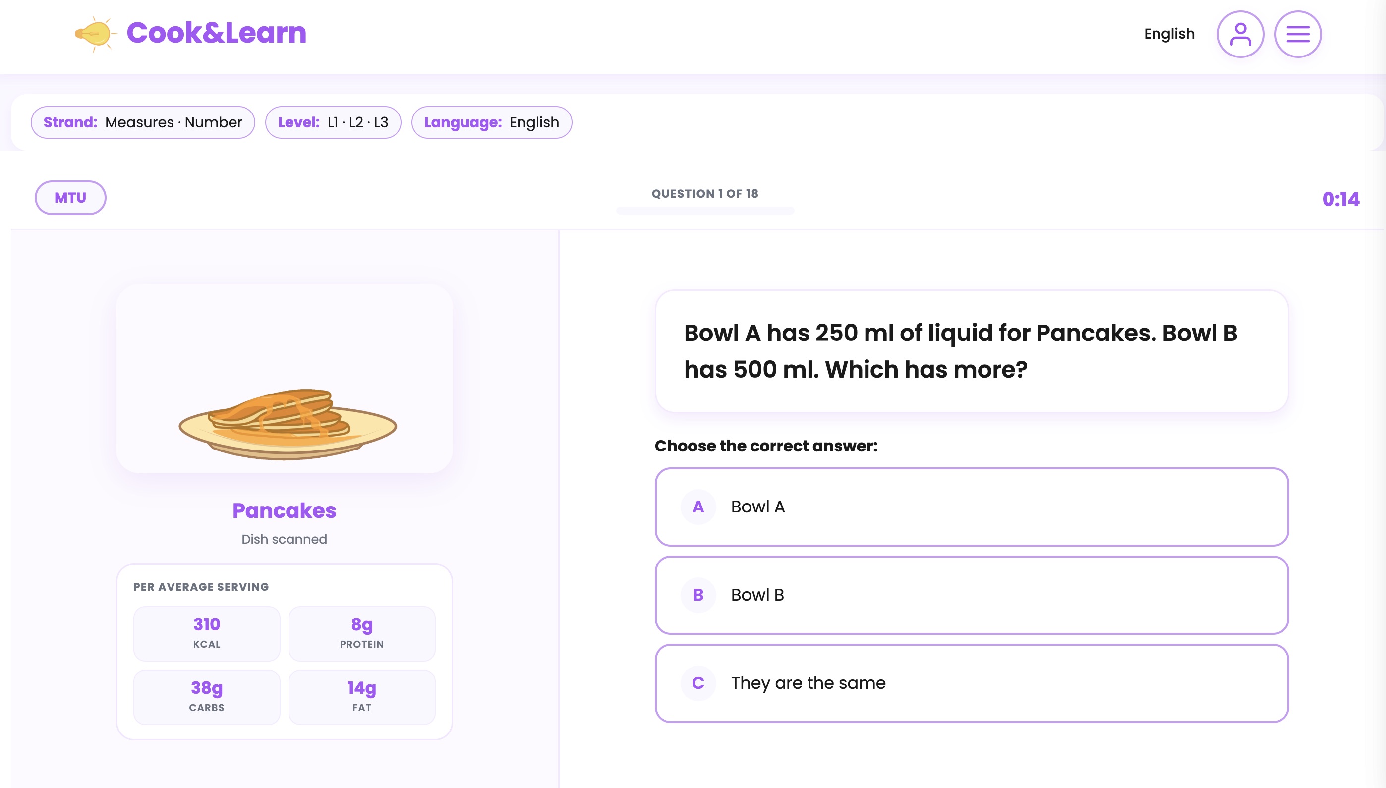 Cook and Learn screen 6
