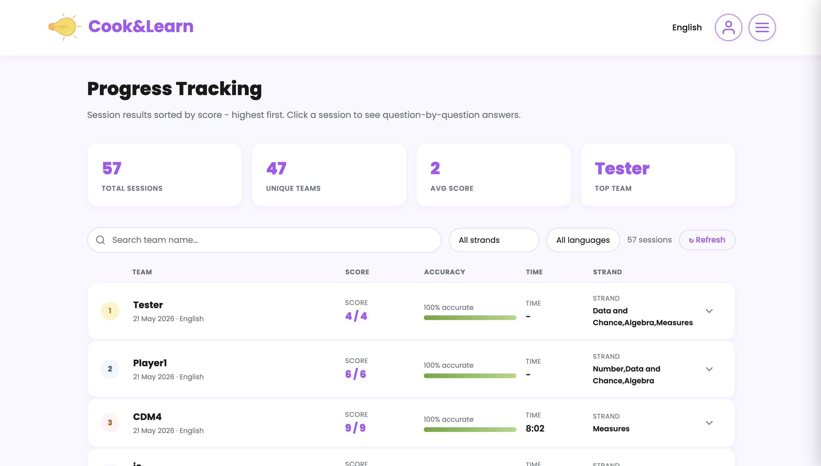 Cook and Learn screen 7
