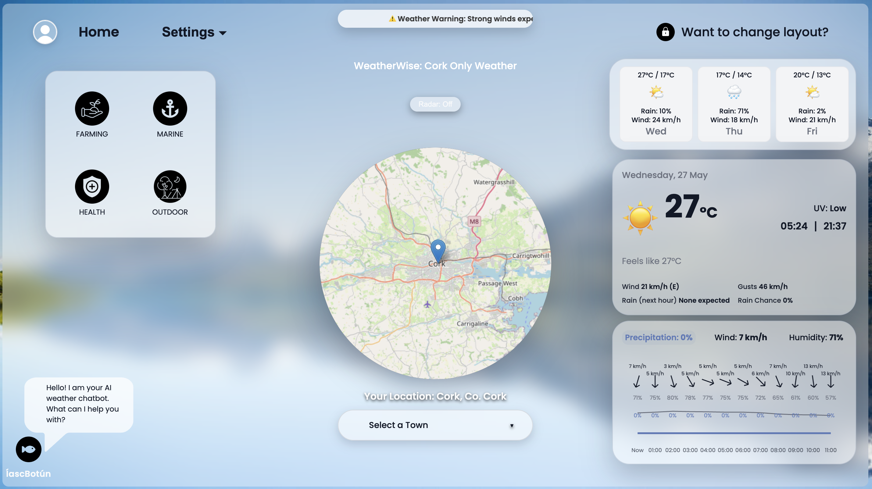 Weather platform screen 1
