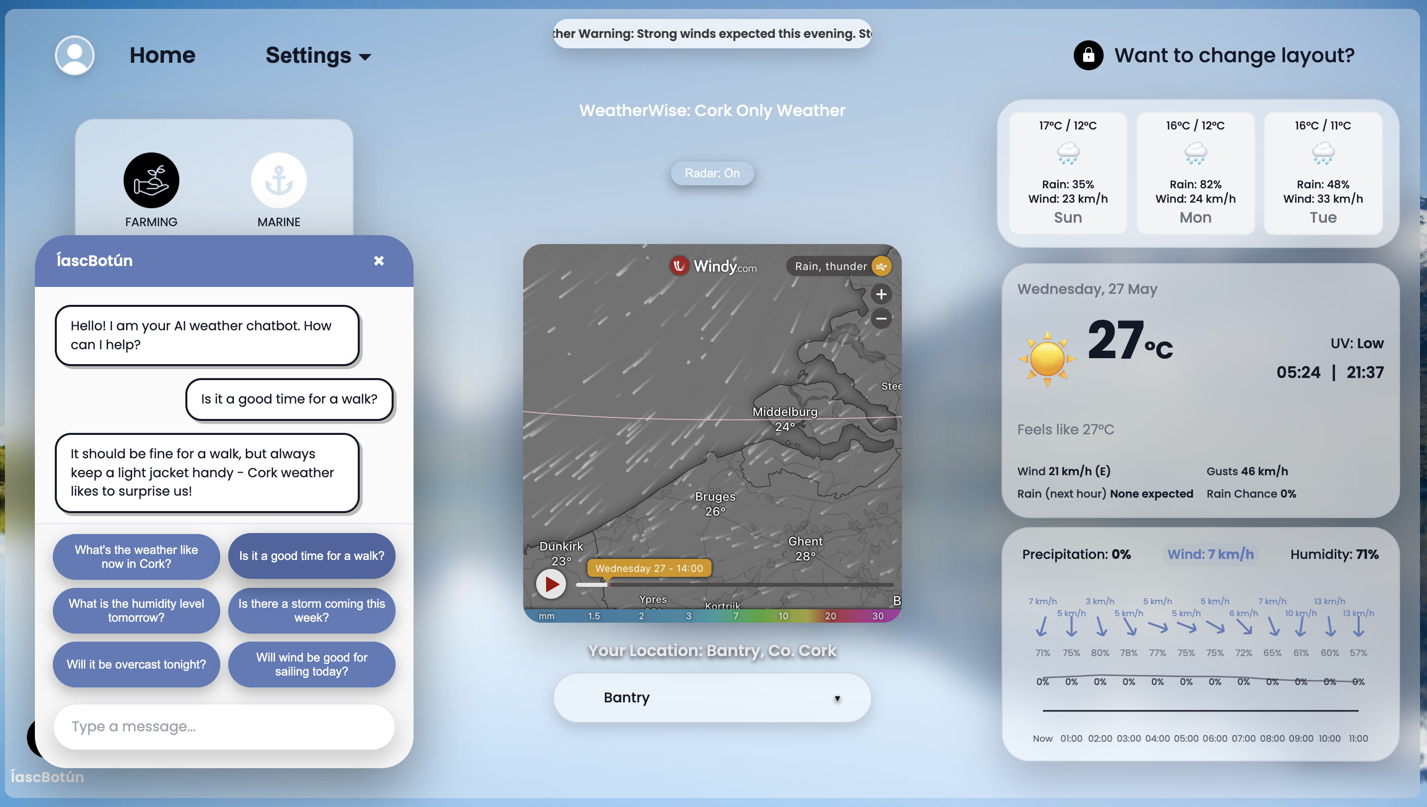 Weather platform screen 5