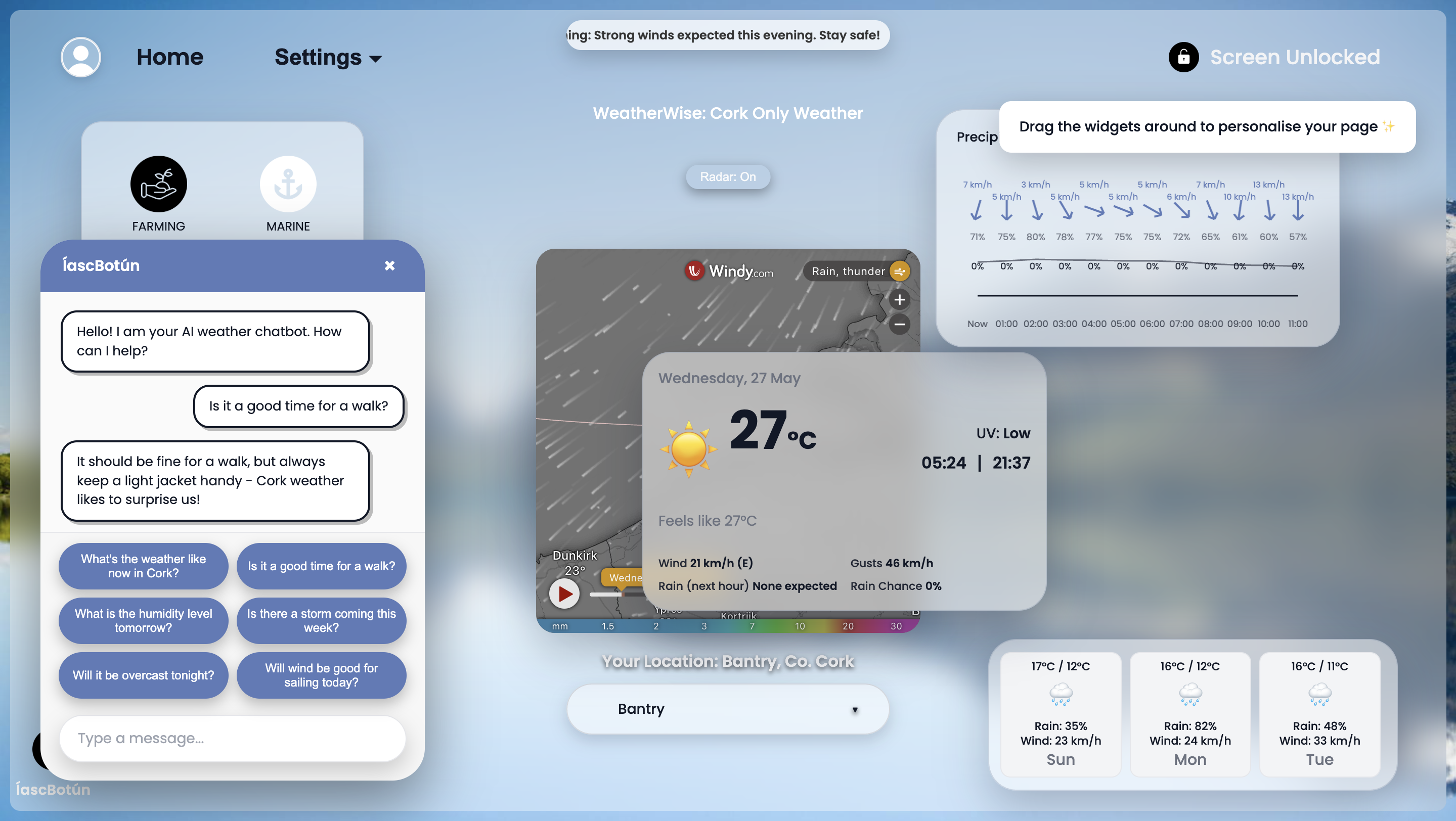 Weather platform screen 6